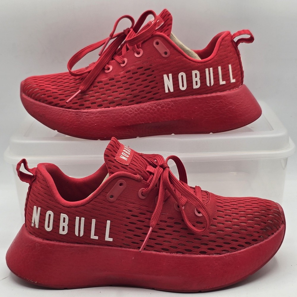 NOBULL Shoes Mens Size 6.5 Womens 8 Red Mesh Low Top Athletic Running Sneakers